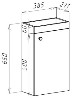 Тумба под раковину Bellezza Комо 40см дуб светлый 00000011549